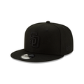 San Diego Padres MLB New Era Men Black on Black 9Fifty Basic Snapback product image 1, provided for visual reference and