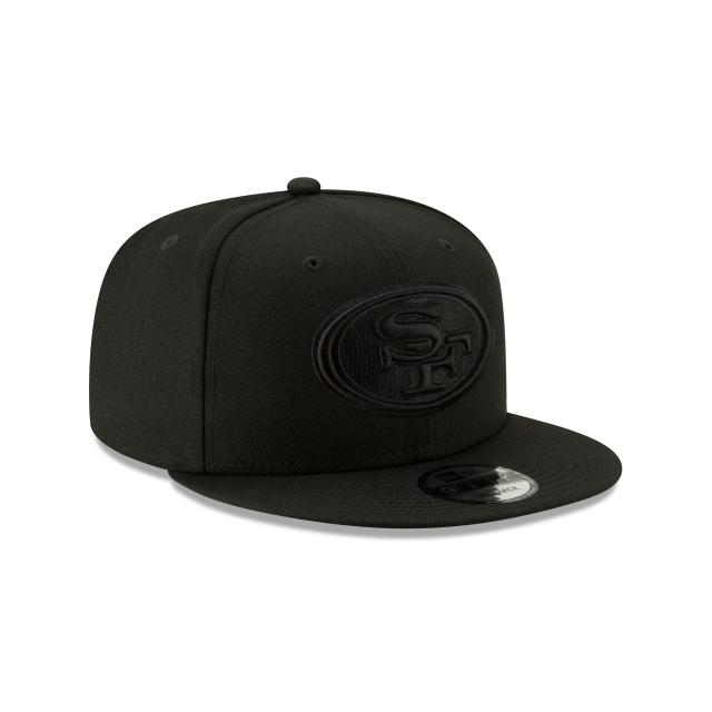 San Francisco 49ers NFL New Era Men Black On Black 9Fifty Basic Snapback product image 6, provided for visual reference and