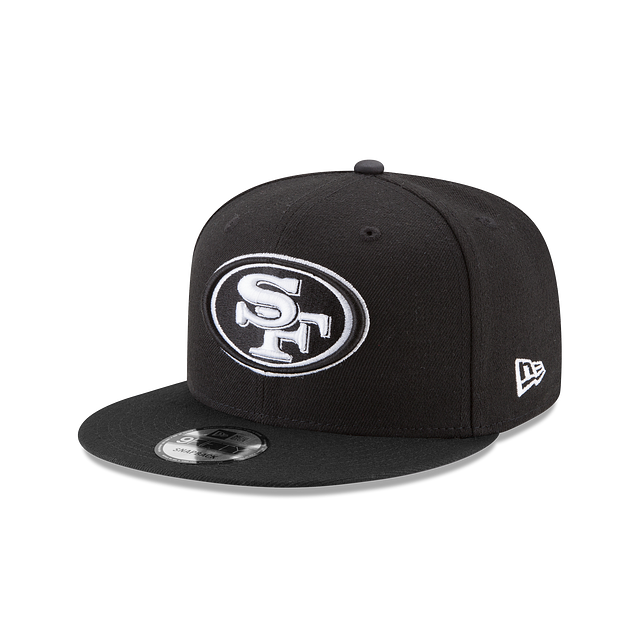 San Francisco 49ers NFL New Era Men Black White 9Fifty Basic Snapback product image 1, provided for visual reference and