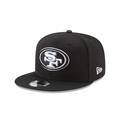 San Francisco 49ers NFL New Era Men Black White 9Fifty Basic Snapback product image 1, provided for visual reference and