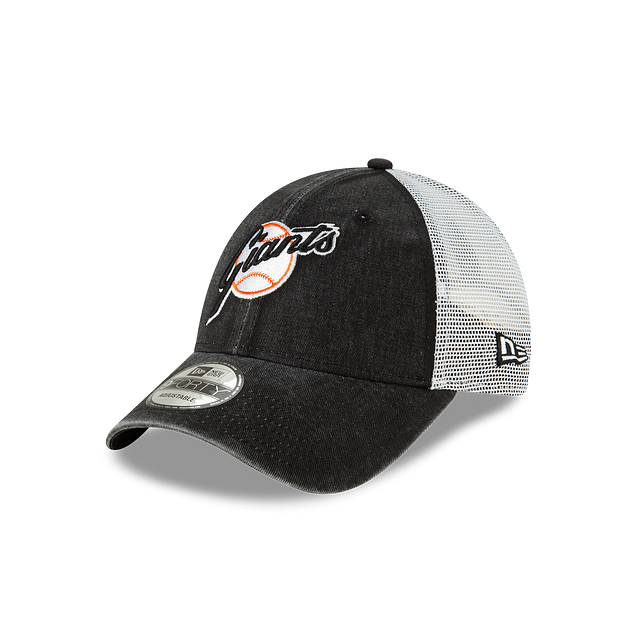 San Francisco Giants MLB New Era Men Black 9Forty Cooperstown Washed Trucker Adjustable Hat product image 1, provided for