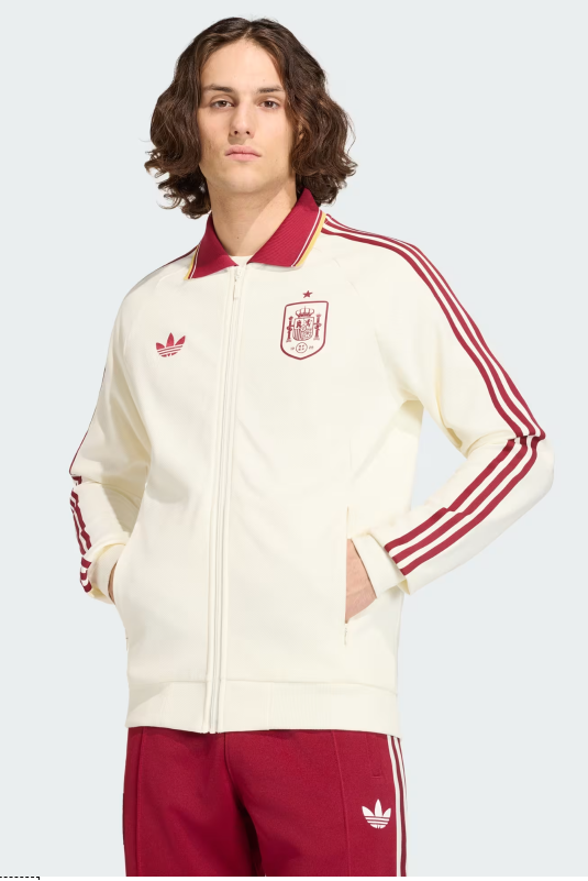 Spain National Team FIFA Adidas Men Off-White Away Anthem Jacket product image 2, provided for visual reference and product