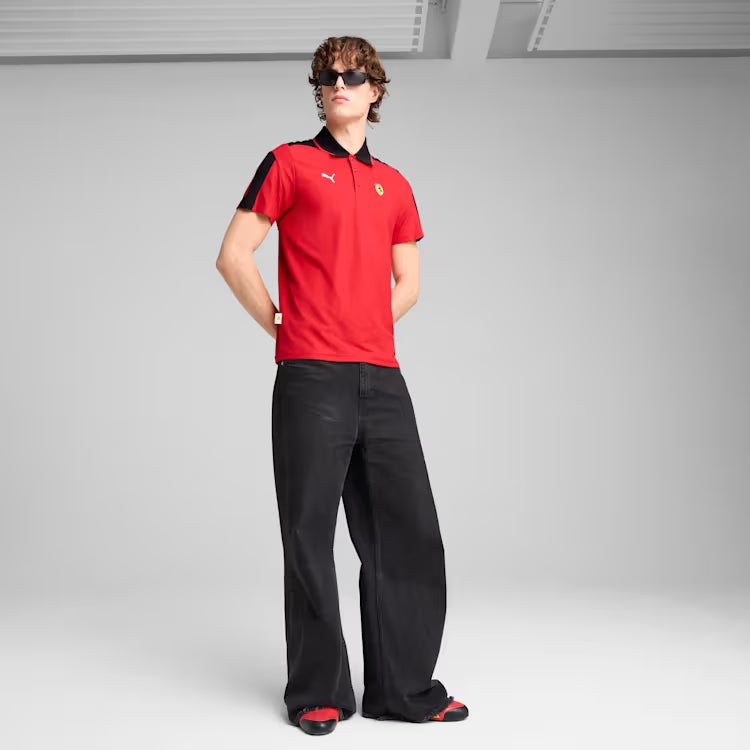 Scuderia Ferrari F1 Puma Men Red MT7 Race Polo Shirt product image 4, provided for visual reference and product detail review