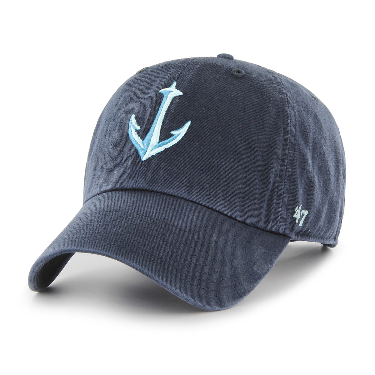 Seattle Kraken NHL 47 Brand Men Navy Anchor Logo Clean Up Adjustable Hat product image 1, provided for visual reference and