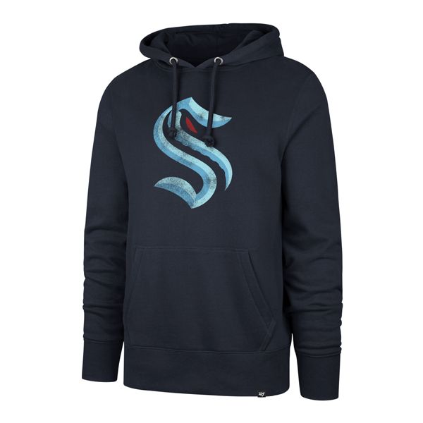 Seattle Kraken NHL 47 Brand Men Navy Imprint Headline Pullover Hoodie product image 1, provided for visual reference and