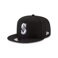 Seattle Mariners MLB New Era Men Black White 9Fifty Basic Snapback product image 1, provided for visual reference and