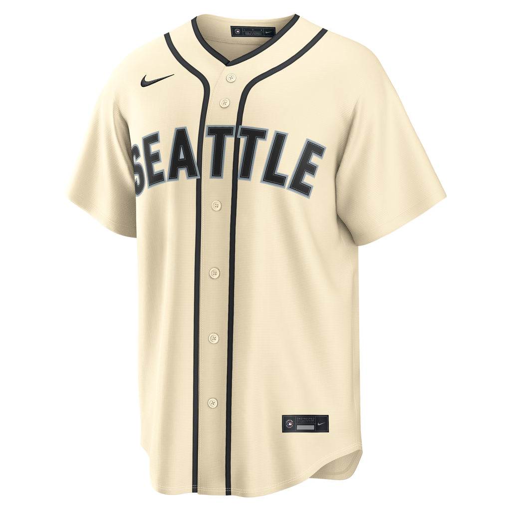 Seattle Mariners MLB Nike Men Cream Alternate Replica Jersey product image 1, provided for visual reference and product
