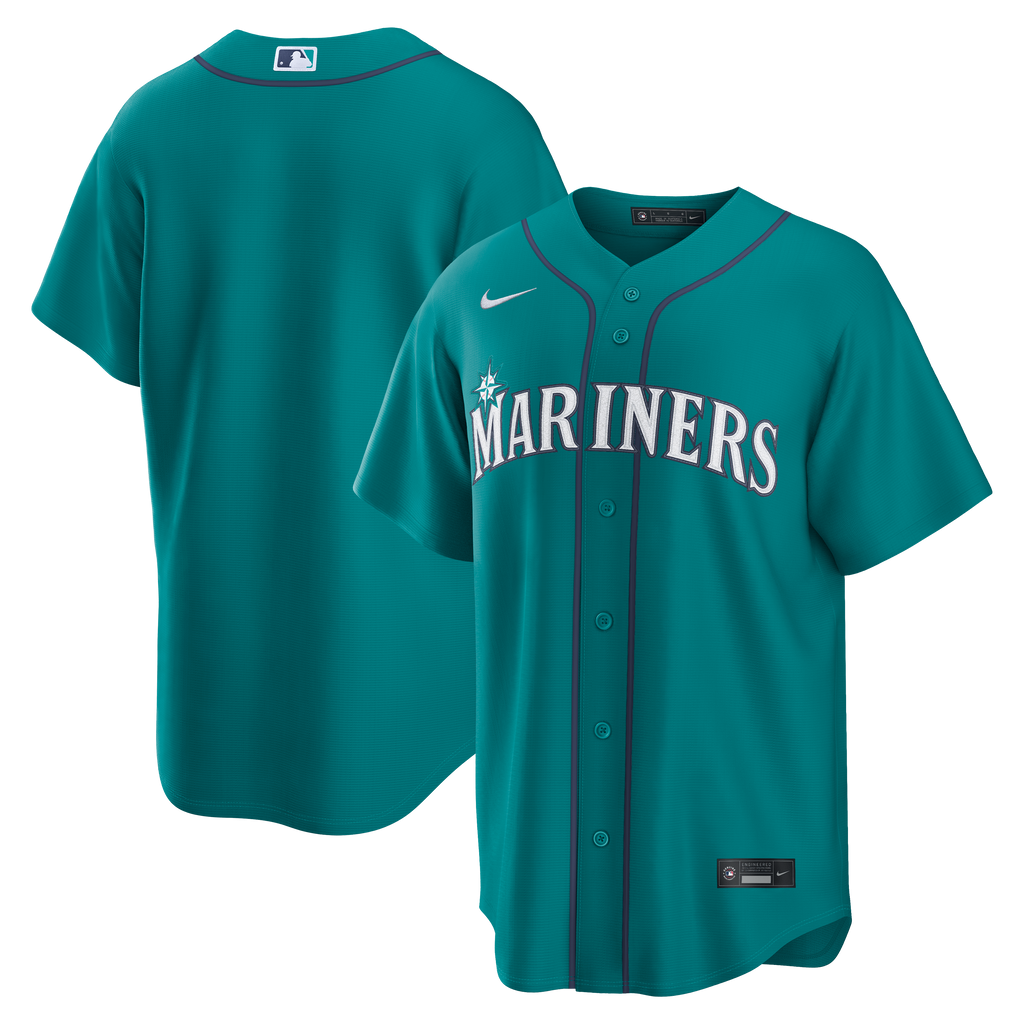 Seattle Mariners MLB Nike Men Teal Alternate Replica Jersey product image 3, provided for visual reference and product