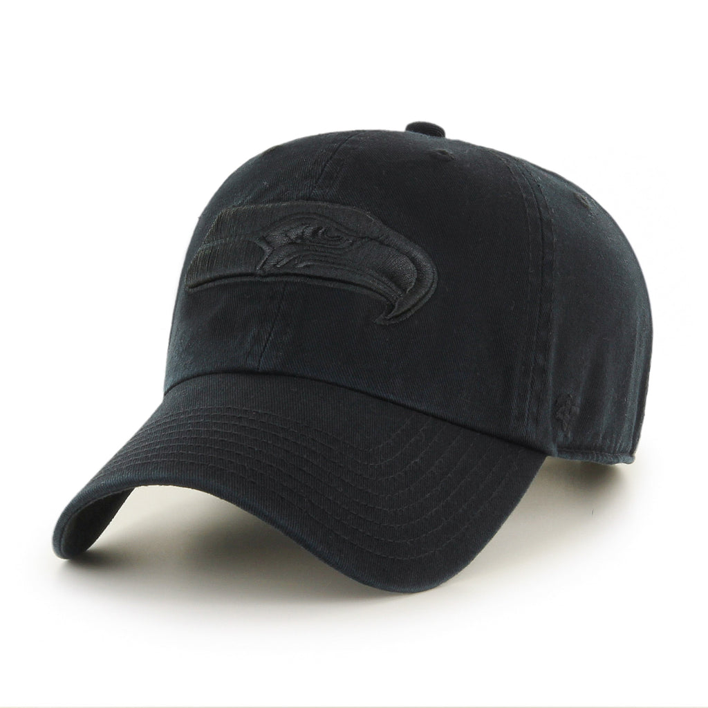 Seattle Seahawks NFL 47 Brand Men Black On Black Clean up Adjustable Hat product image 1, provided for visual reference and