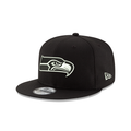 Seattle Seahawks NFL New Era Men Black White 9Fifty Basic Snapback product image 1, provided for visual reference and