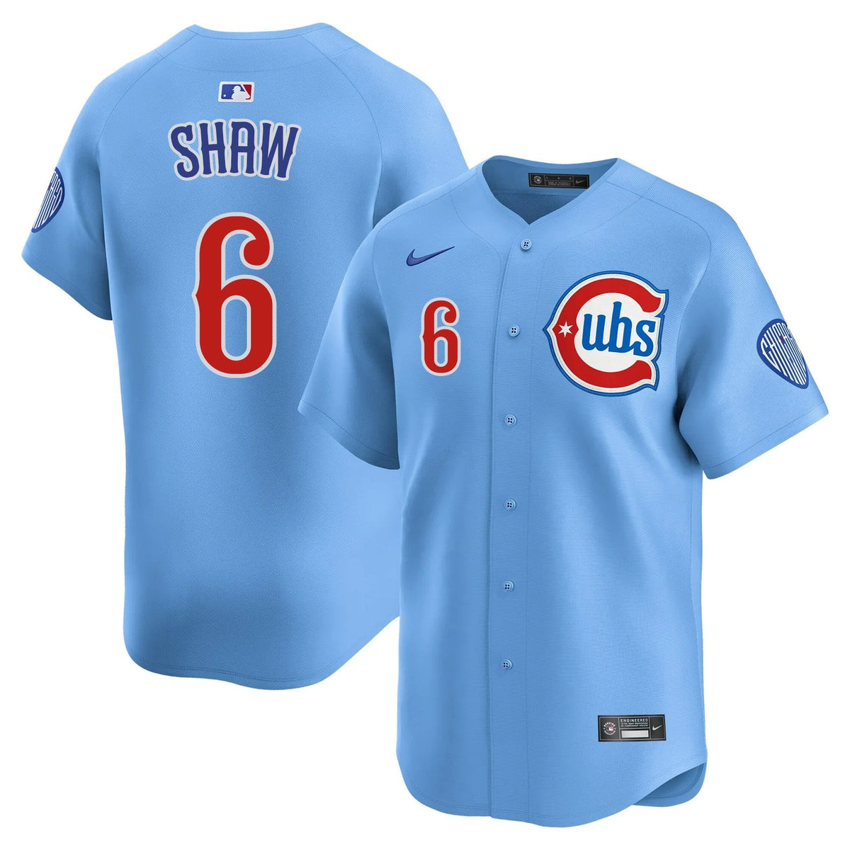 Matt Shaw Chicago Cubs Nike Men Baby Blue 2nd Alternate Limited Jersey product image 1, provided for visual reference and