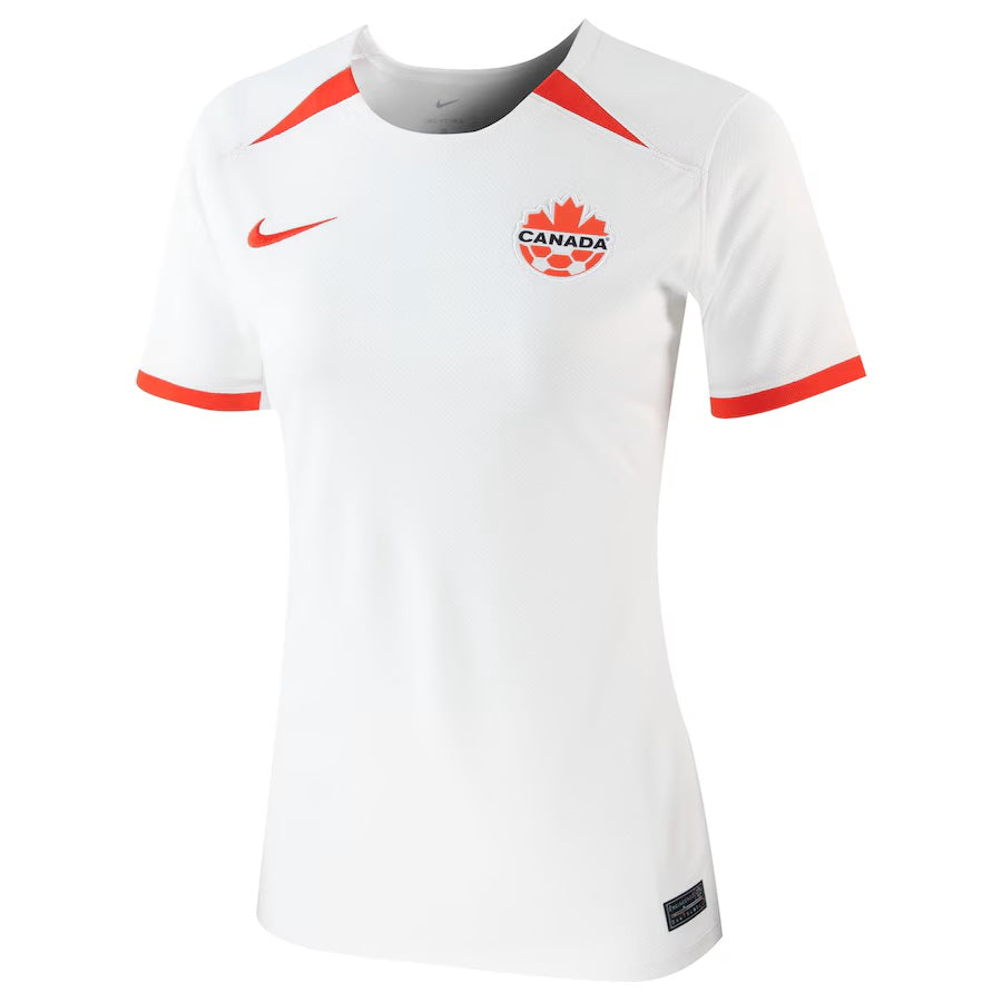 Canada Soccer FIFA Nike Women White 2023/24 Replica Jersey product image 1, provided for visual reference and product detail