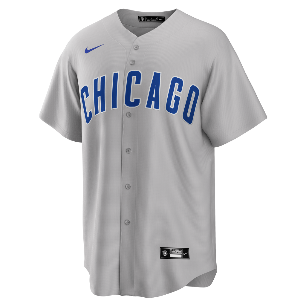 Chicago Cubs Nike Men Gray Replica Road Jersey product image 2, provided for visual reference and product detail review