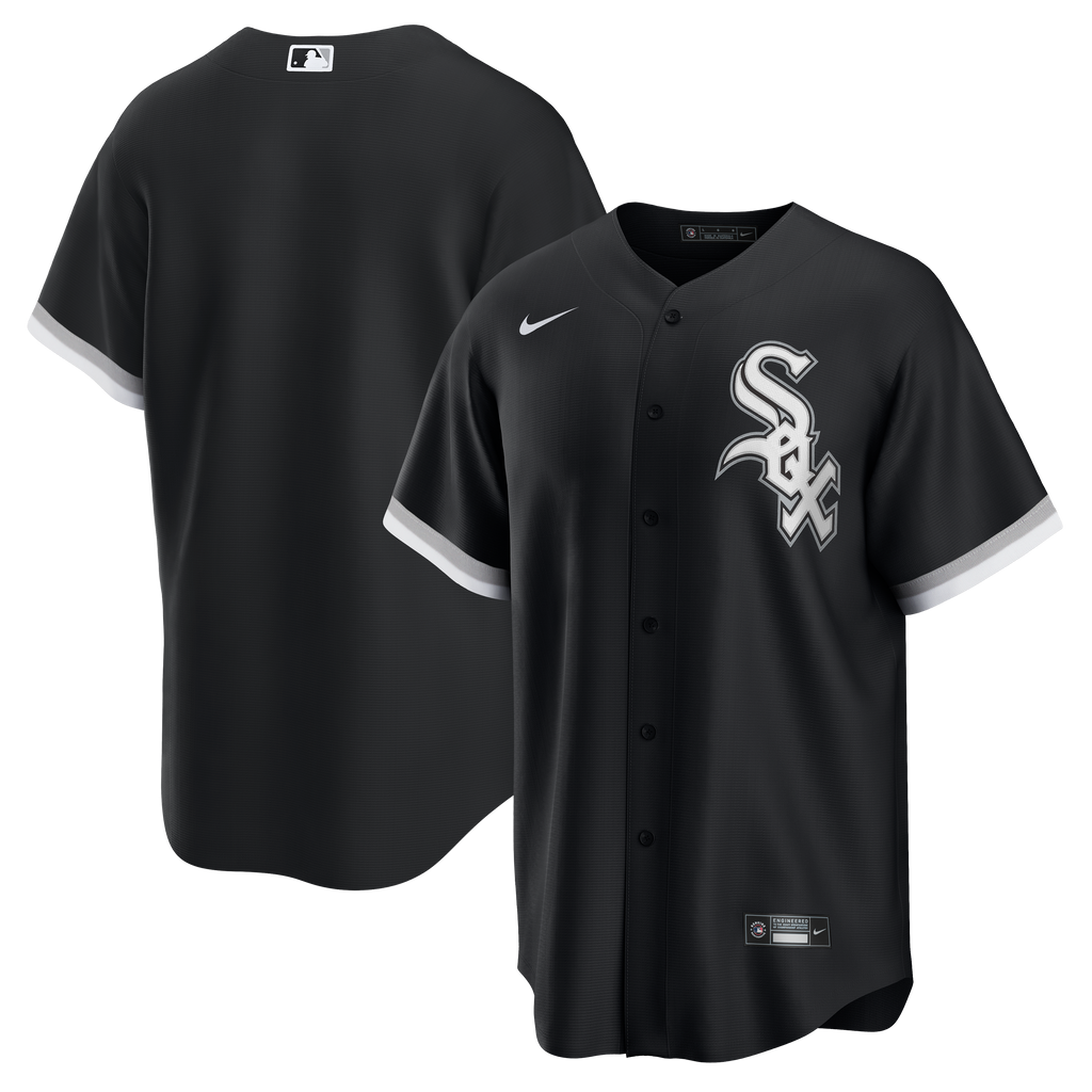 Chicago White Sox Black Nike Alternate Men Replica Jersey product image 1, provided for visual reference and product detail