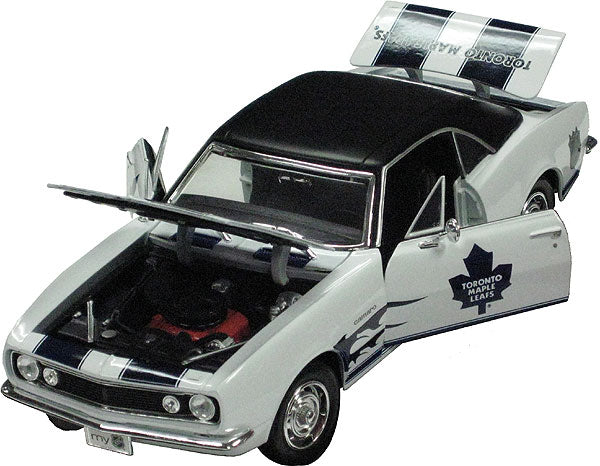 Toronto Maple Leafs NHL Top Dog 1:18 1967 Chevy Camaro Diecast Car product image 1, provided for visual reference and