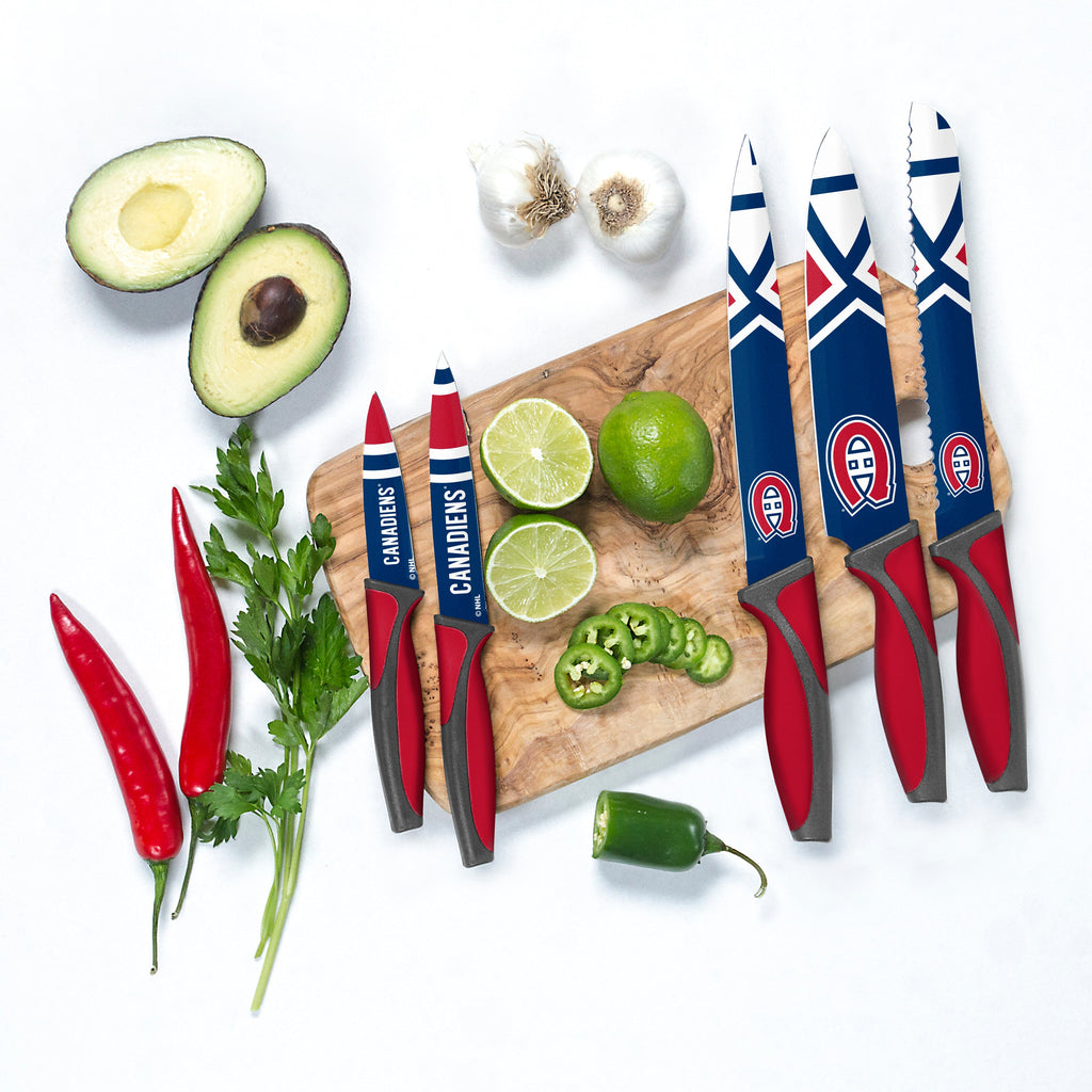 Montreal Canadiens NHL TSV 5 Piece Kitchen Knife Set product image 3, provided for visual reference and product detail review