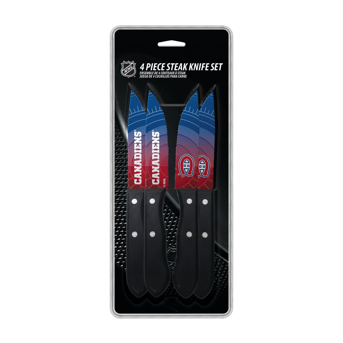 Montreal Canadiens NHL TSV 4 Piece Steak Knife Set product image 2, provided for visual reference and product detail review