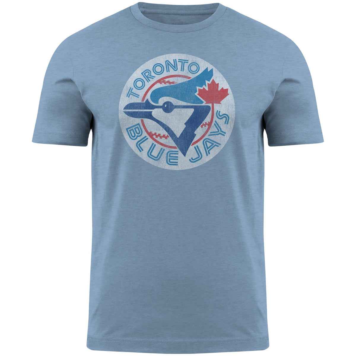 Toronto Blue Jays MLB Bulletin Men Light Blue Distressed Cooperstown Logo T-Shirt product image 1, provided for visual