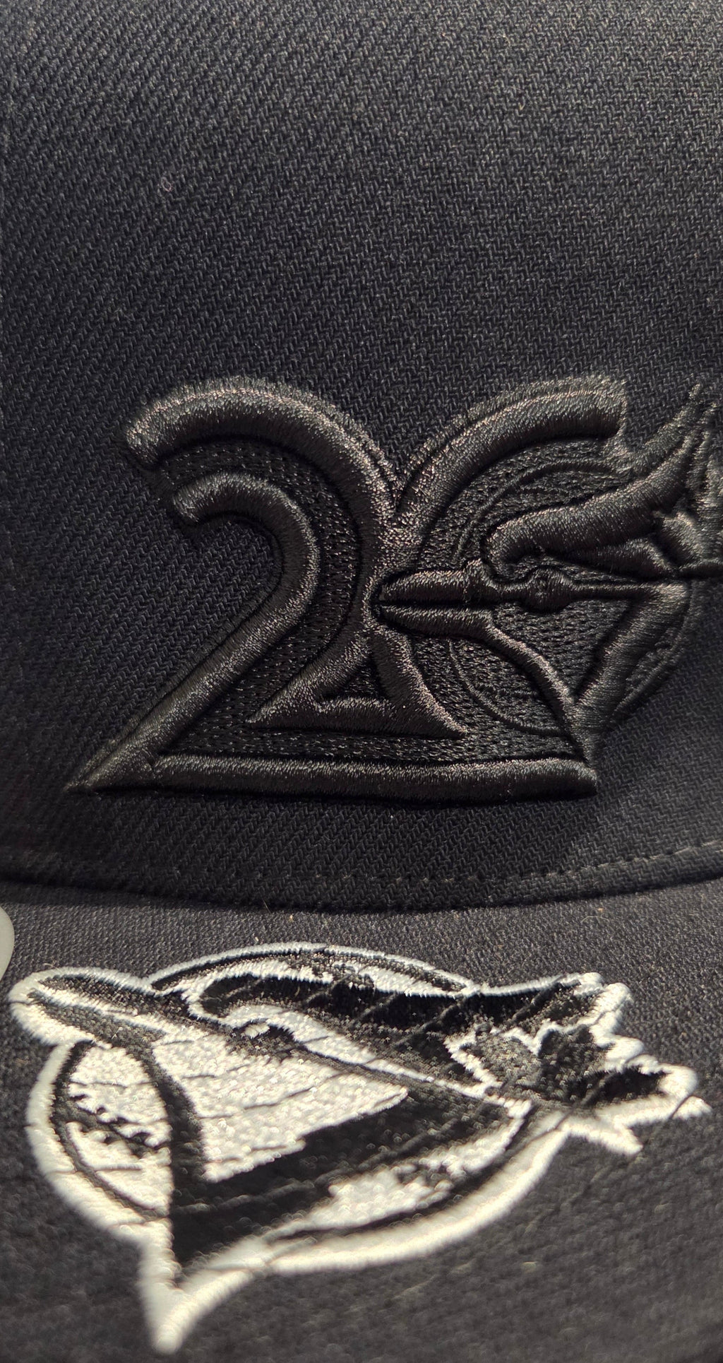 Toronto Blue Jays MLB Mitchell & Ness Men Black Blacked Out Snapback Hat product image 4, provided for visual reference and