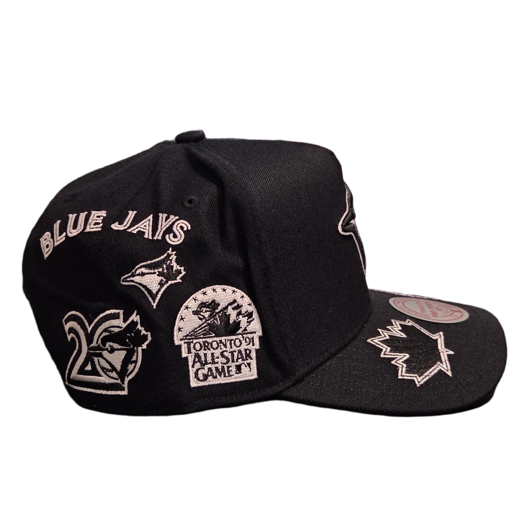 Toronto Blue Jays MLB Mitchell & Ness Men Black Moonlight Pro Pinch Fit Snapback Hat product image 5, provided for visual