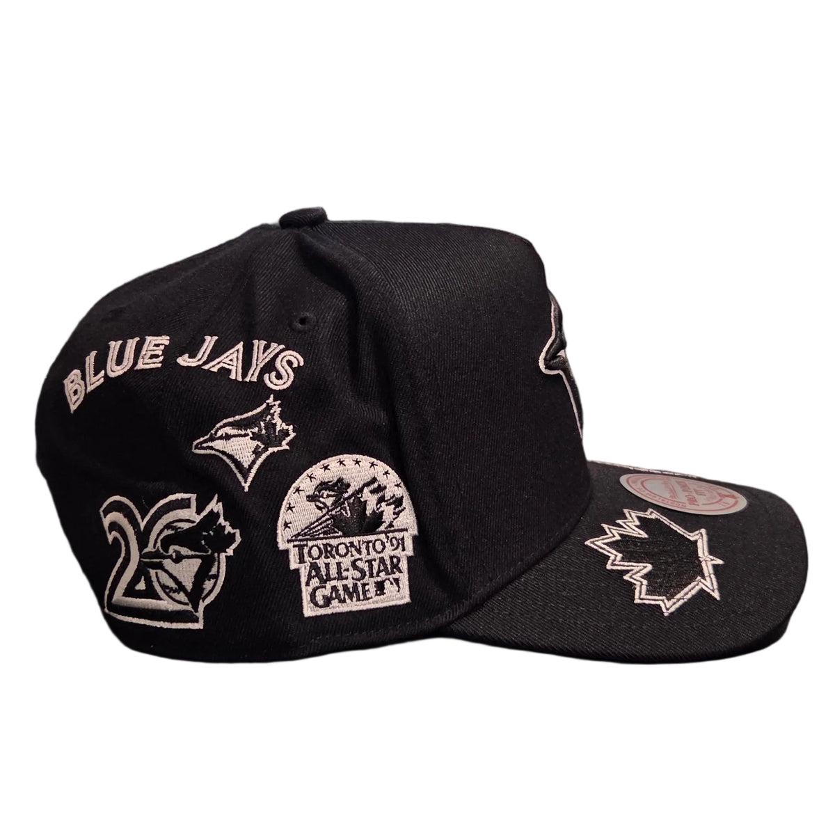 Toronto Blue Jays MLB Mitchell & Ness Men Black Moonlight Pro Pinch Fit Snapback Hat product image 5, provided for visual