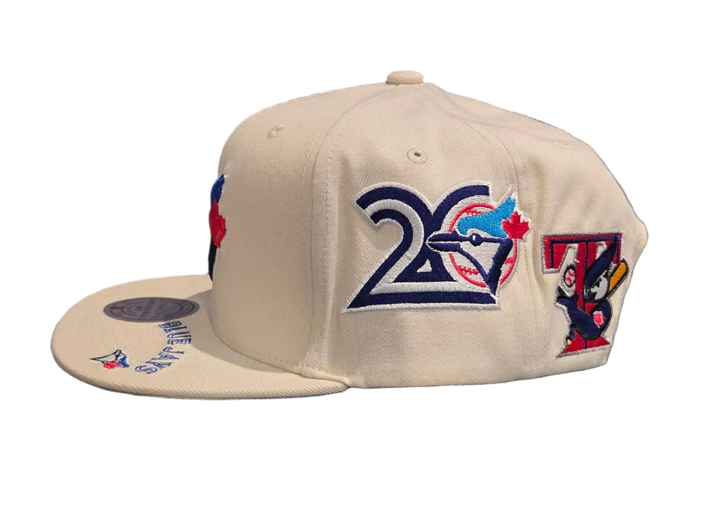 Toronto Blue Jays MLB Mitchell & Ness Men Cream Historic Snapback Hat product image 2, provided for visual reference and