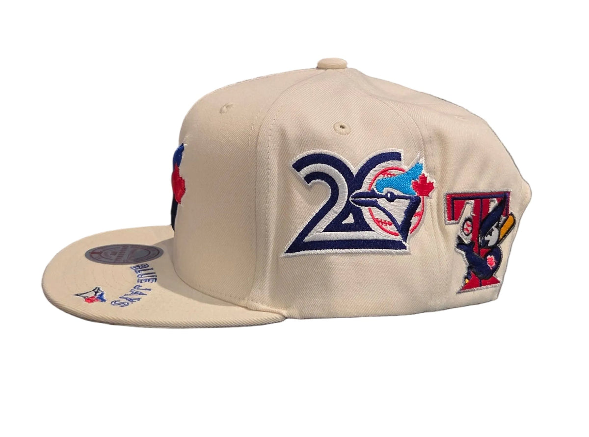 Toronto Blue Jays MLB Mitchell & Ness Men Cream Historic Snapback Hat product image 2, provided for visual reference and