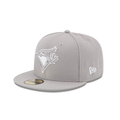 Toronto Blue Jays MLB New Era Men Grey White 59Fifty Fitted Hat product image 1, provided for visual reference and product