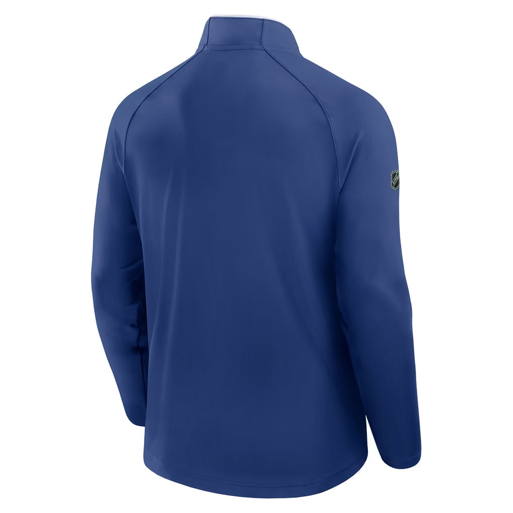 Toronto Maple Leafs NHL Fanatics Branded Men Royal Blue Authentic Pro Rink Training 1/4 Zip Long-sleeve Shirt product image