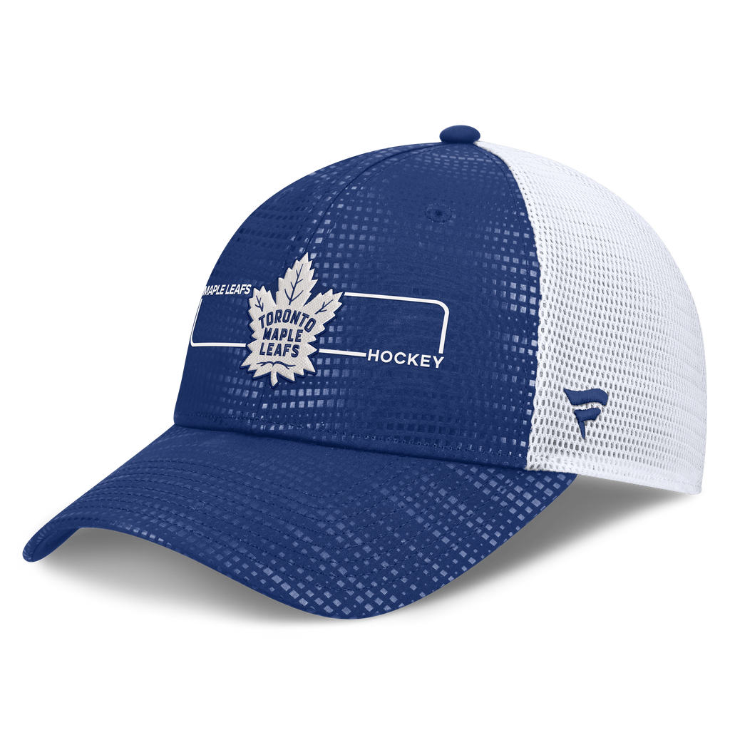 Toronto Maple Leafs NHL Fanatics Branded Men Royal Blue Authentic Pro Rink Boxed Logo Trucker Snapback product image 1,