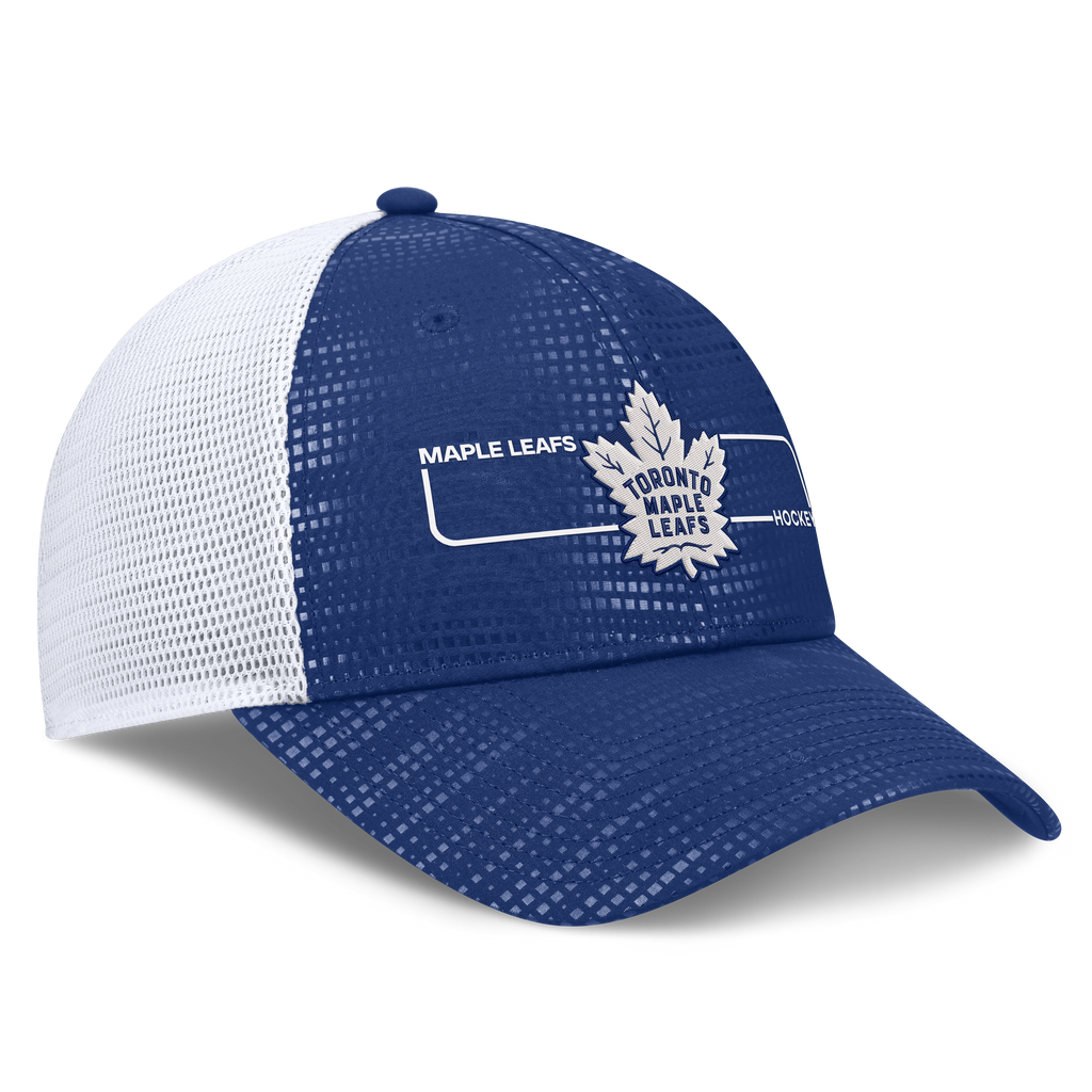 Toronto Maple Leafs NHL Fanatics Branded Men Royal Blue Authentic Pro Rink Boxed Logo Trucker Snapback product image 4,