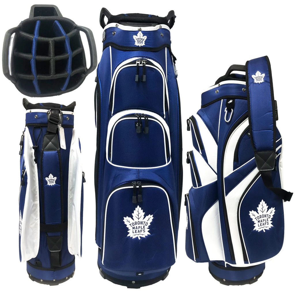 Toronto Maple Leafs NHL Royal Blue/White Golf Cart Bag product image 2, provided for visual reference and product detail