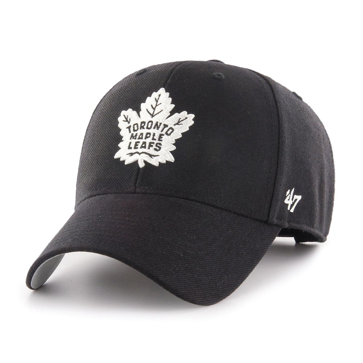 Toronto Maples Leafs NHL 47 Brand Men Black/White MVP Adjustable Hat product image 1, provided for visual reference and