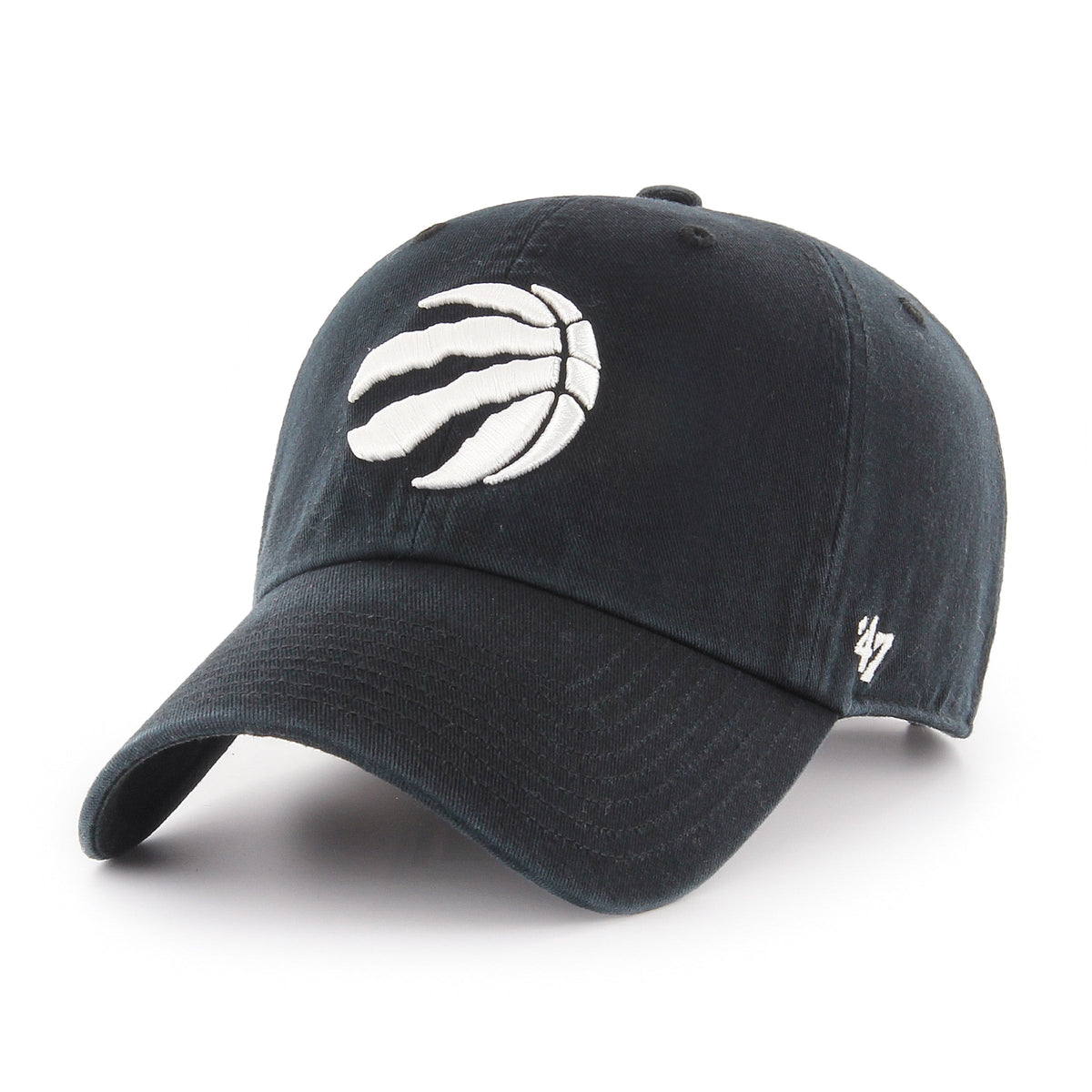 Toronto Raptors NBA 47 Brand Men Black White Clean Up Adjustable Hat product image 1, provided for visual reference and