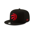 Toronto Raptors NBA New Era Men Black 9Fifty Red Logo Snapback product image 1, provided for visual reference and product
