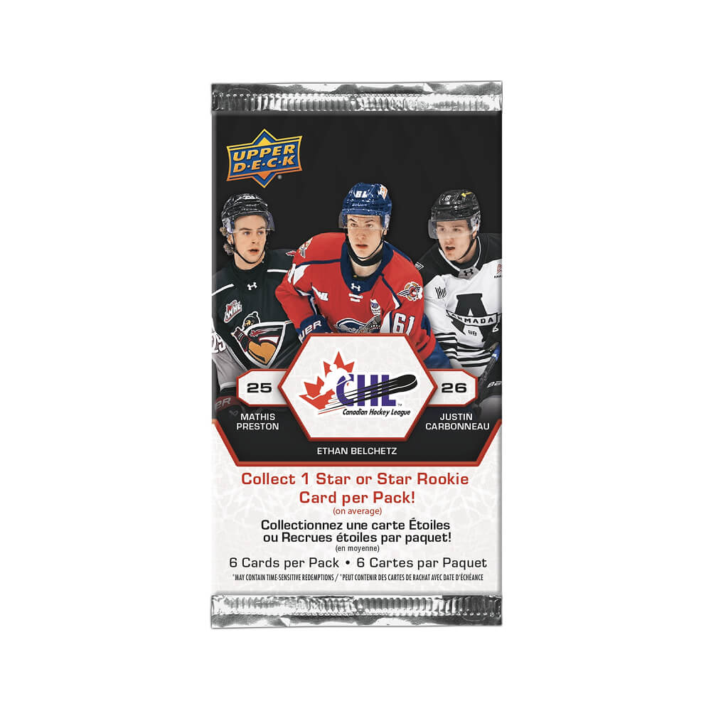 CHL Upper Deck 2025-2026 Hockey Cards Blaster Box product image 2, provided for visual reference and product detail review