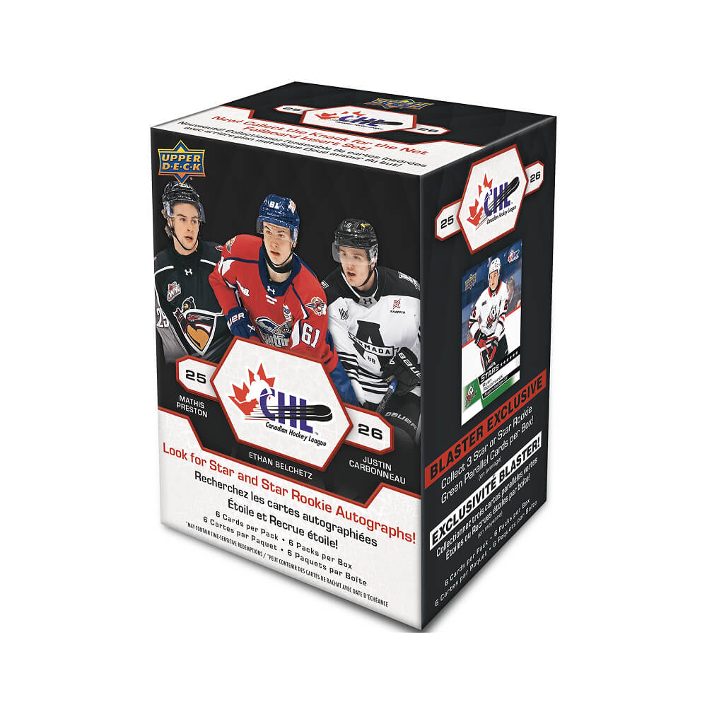 CHL Upper Deck 2025-2026 Hockey Cards Blaster Box product image 1, provided for visual reference and product detail review
