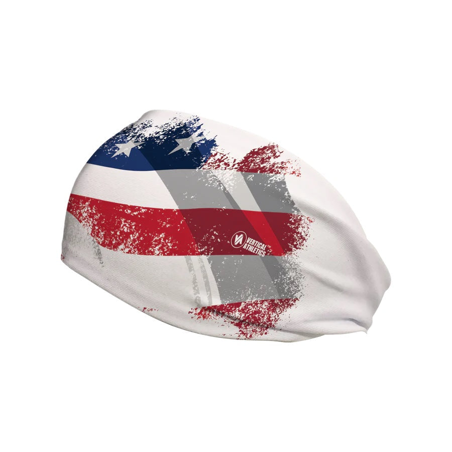 American Flag Tieback Cooling Headband product image 2, provided for visual reference and product detail review