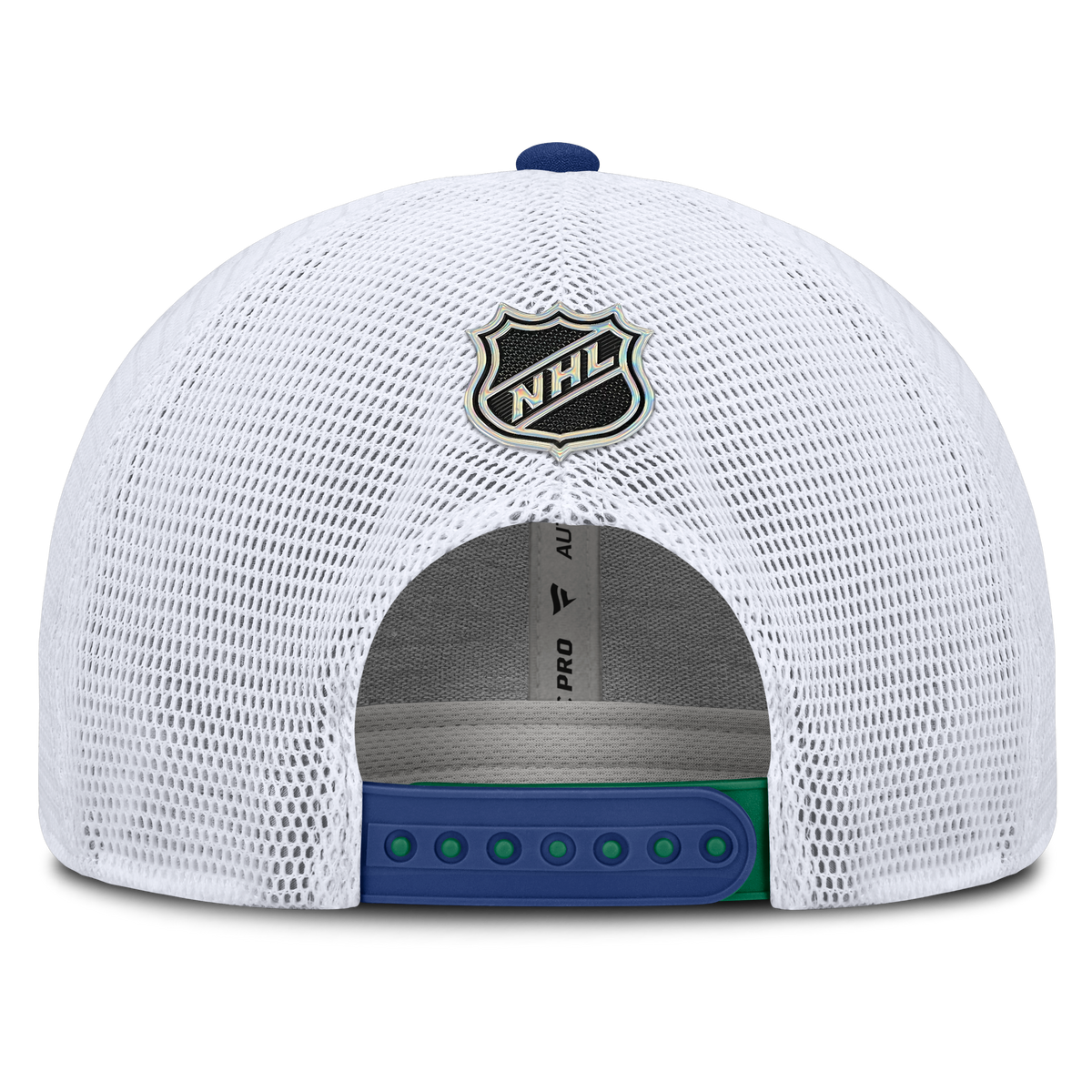 Vancouver Canucks NHL Fanatics Branded Men Green/White Authentic Pro Rink Trucker Snapback product image 2, provided for
