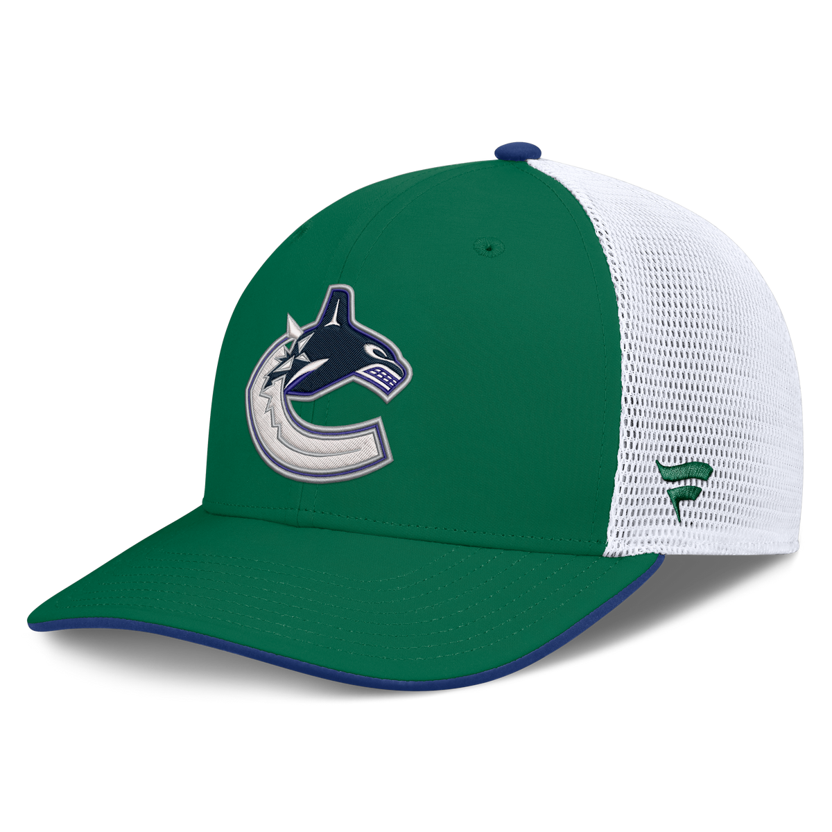 Vancouver Canucks NHL Fanatics Branded Men Green/White Authentic Pro Rink Trucker Snapback product image 1, provided for
