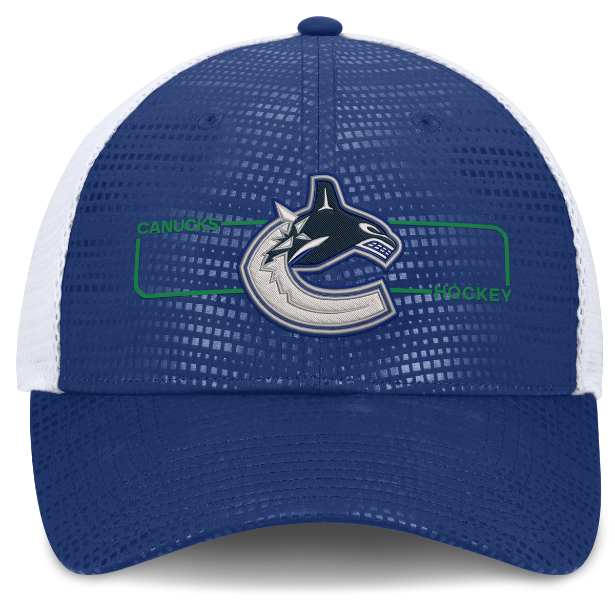 Vancouver Canucks NHL Fanatics Branded Men Royal Blue Authentic Pro Rink Boxed Logo Trucker Snapback product image 3,