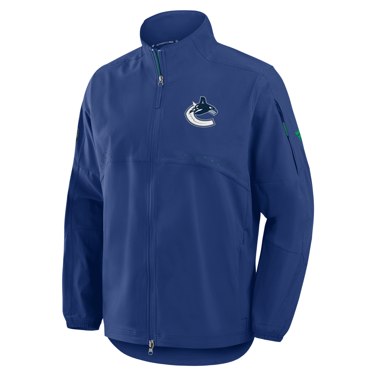 Vancouver Canucks NHL Fanatics Branded Men Royal Blue Authentic Pro Rink Coaches Jacket product image 1, provided for visual