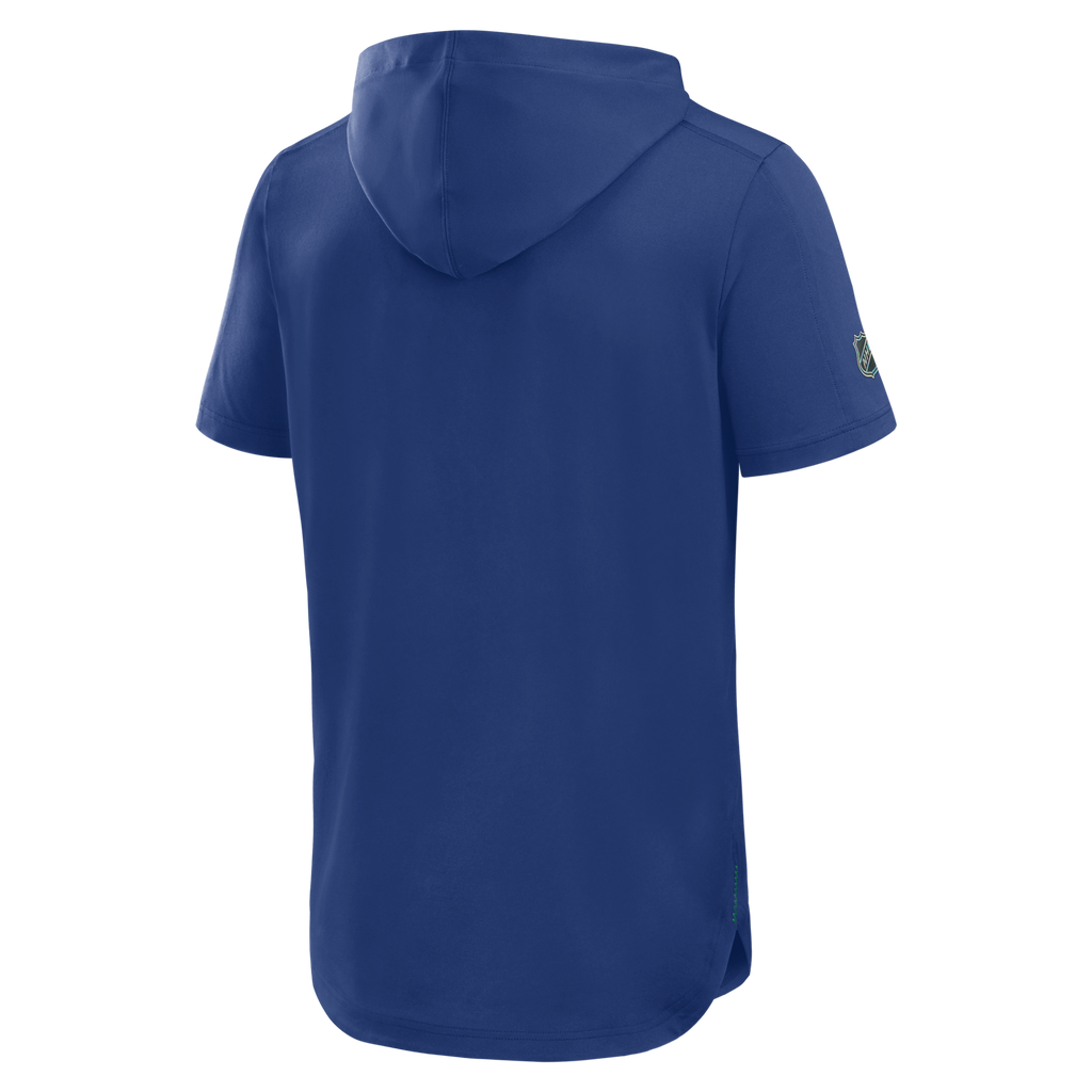 Vancouver Canucks NHL Fanatics Branded Men Royal Blue Authentic Pro Rink Short Sleeve Hoodie product image 2, provided for