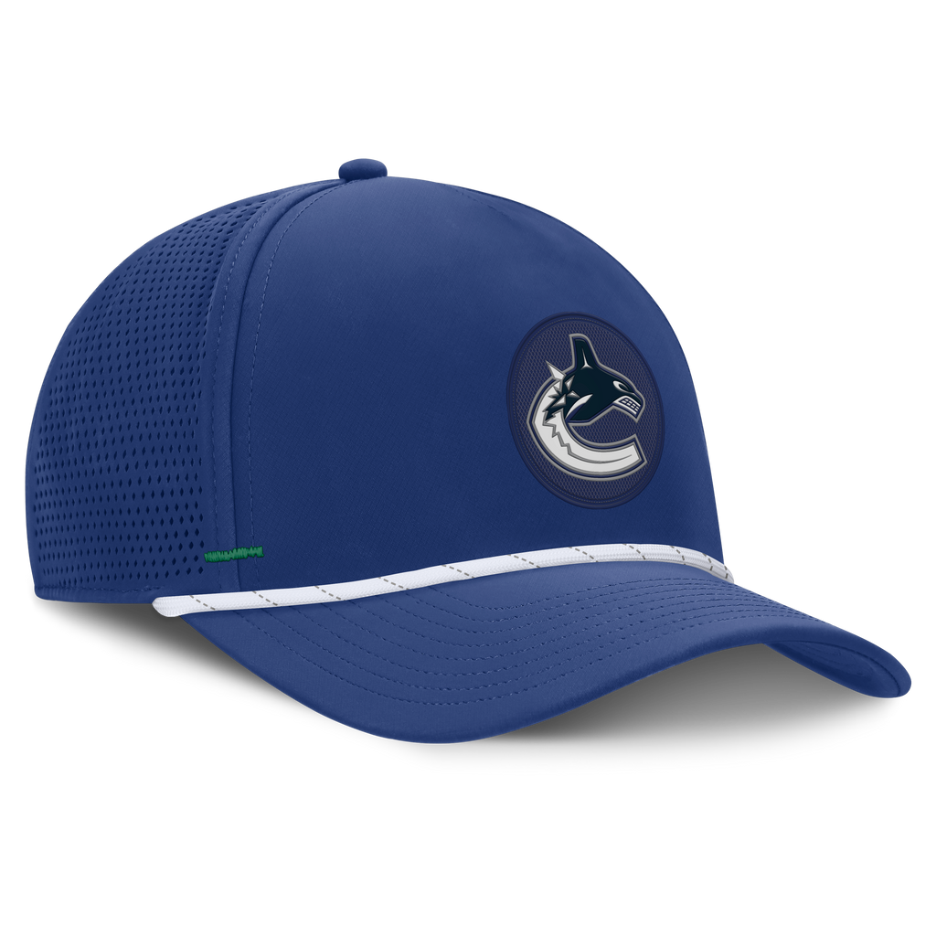 Vancouver Canucks NHL Fanatics Branded Men Royal Blue Authentic Pro Rink Vented A-Frame Snapback product image 4, provided