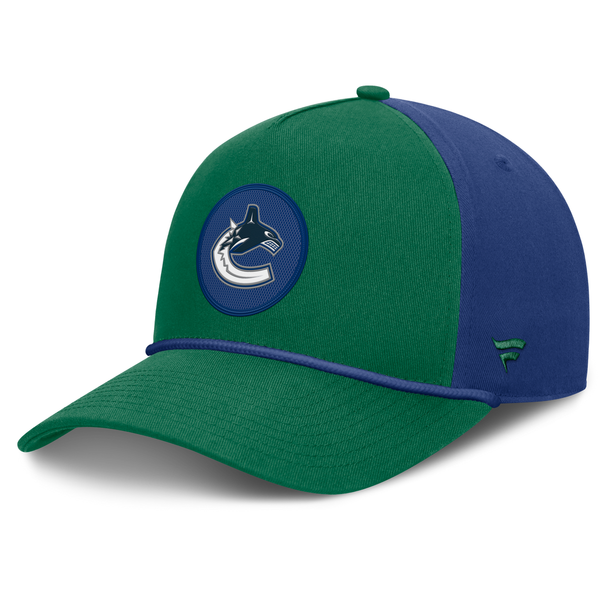Vancouver Canucks NHL Fanatics Branded Men Royal Blue/Green Authentic Pro Rink A-Frame Snapback product image 1, provided