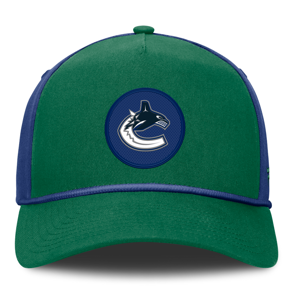 Vancouver Canucks NHL Fanatics Branded Men Royal Blue/Green Authentic Pro Rink A-Frame Snapback product image 3, provided