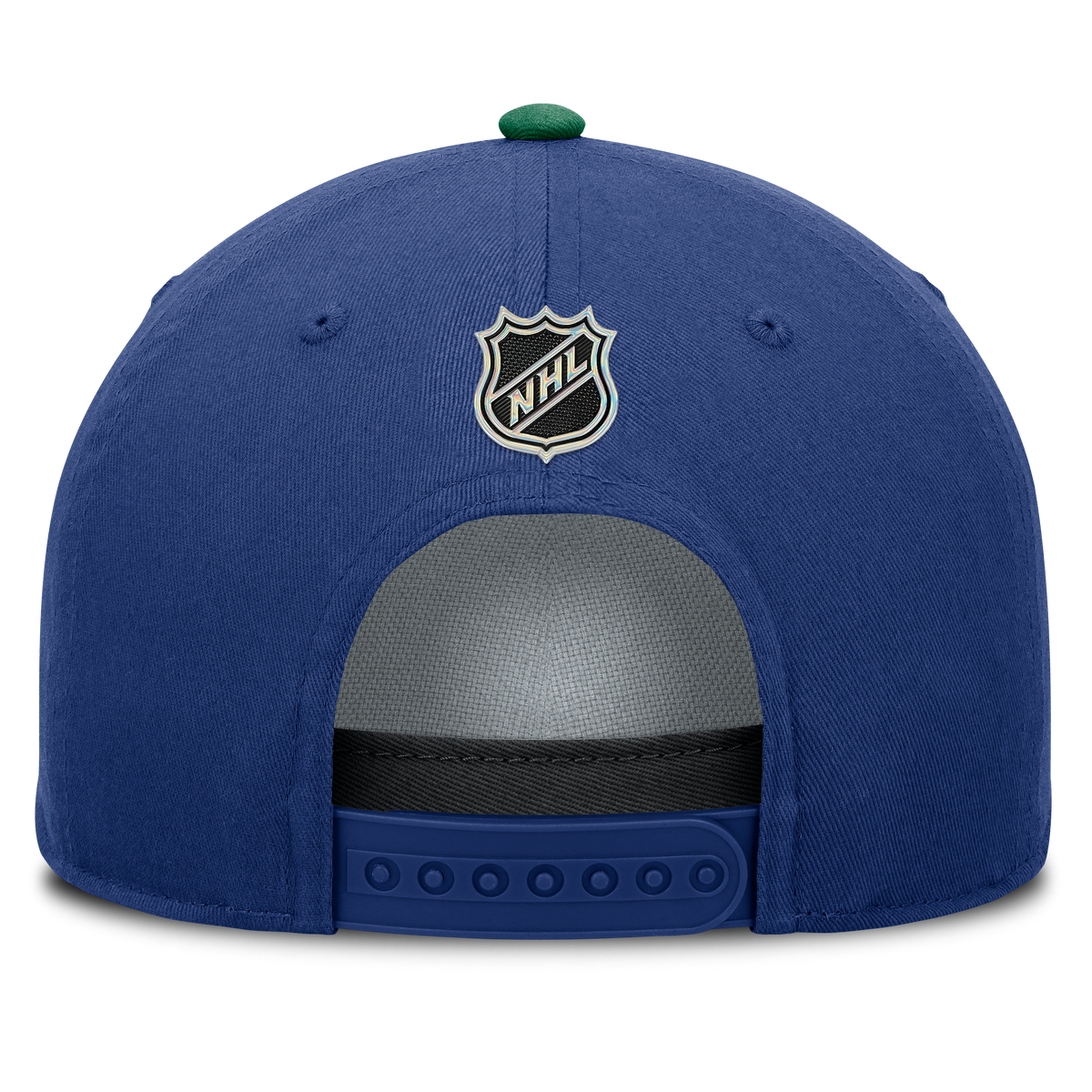 Vancouver Canucks NHL Fanatics Branded Men Royal Blue/Green Authentic Pro Rink A-Frame Snapback product image 2, provided