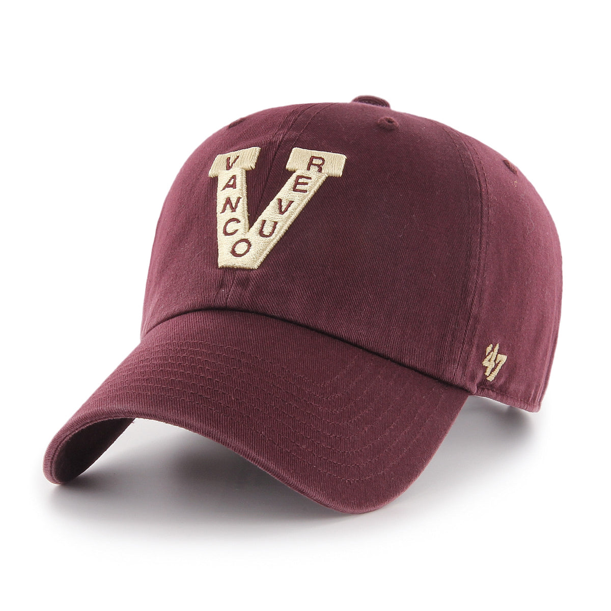 Vancouver Millionaires NHL 47 Brand Men Maroon Clean Up Adjustable Hat product image 1, provided for visual reference and