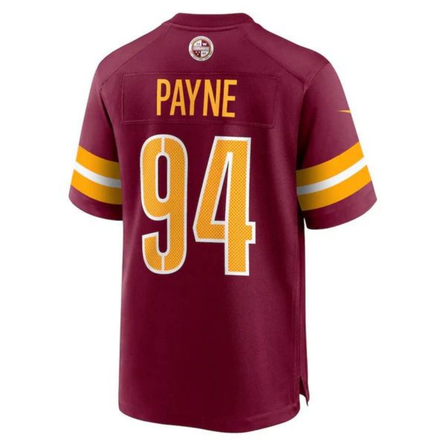 W.Commanders #94 Da'Ron Payne Burgundy Home Game Football product image 1