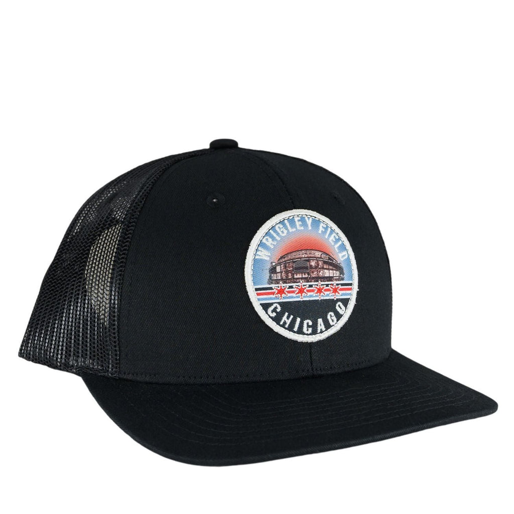 Wrigley Field Black Dakota Trucker Hat product image 3, provided for visual reference and product detail review